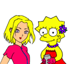 Dibujo Sakura y Lisa pintado por marla