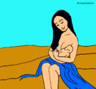 Dibujo Madre con su bebe pintado por ATES