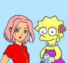 Dibujo Sakura y Lisa pintado por haruhilove