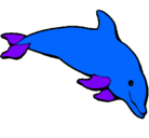 Dibujo Delfín contento pintado por zizi