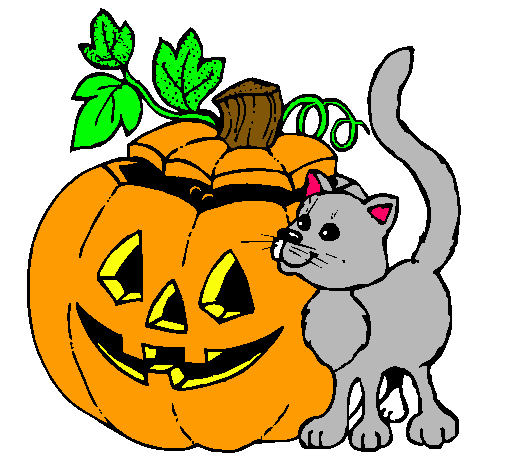 Calabaza y gato