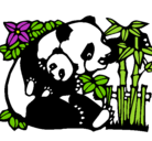 Dibujo Mama panda pintado por mafer