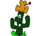 Dibujo Cactus con sombrero pintado por hugo007