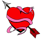 Dibujo Corazón con flecha pintado por jaqueline