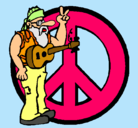 Dibujo Músico hippy pintado por mhjk