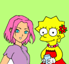 Dibujo Sakura y Lisa pintado por anawinx