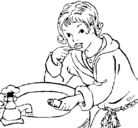 Dibujo Niño lavándose los dientes pintado por irenea