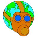 Dibujo Tierra con máscara de gas pintado por marianaER