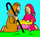 Dibujo Adoran al niño Jesús pintado por marc