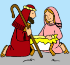 Dibujo Adoran al niño Jesús pintado por MARCOS1