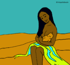 Dibujo Madre con su bebe pintado por vikingo