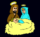 Dibujo Natividad pintado por guardar