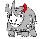 Dibujo Rinoceronte pintado por moises