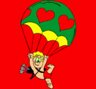 Dibujo Cupido en paracaídas pintado por amalia