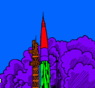 Dibujo Lanzamiento cohete pintado por luicito