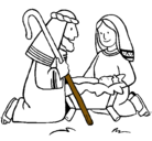 Dibujo Adoran al niño Jesús pintado por nicolee