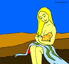 Dibujo Madre con su bebe pintado por vikingo
