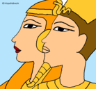 Dibujo Ramsés y Nefertiti pintado por zuldimar