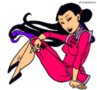 Dibujo Princesa ninja pintado por mariona