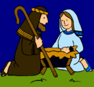 Dibujo Adoran al niño Jesús pintado por troglodita