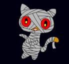 Dibujo Gato garabato momia pintado por luca