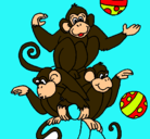 Dibujo Monos haciendo malabares pintado por emanuil