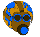 Dibujo Tierra con máscara de gas pintado por saul
