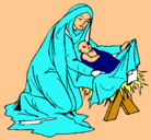 Dibujo Nacimiento del niño Jesús pintado por maria2