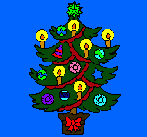 Árbol de navidad con velas