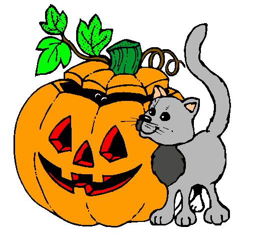 Calabaza y gato