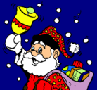 Dibujo Santa Claus y su campana pintado por martina