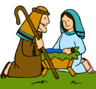 Dibujo Adoran al niño Jesús pintado por vicki