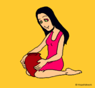 Dibujo Mujer y jarrón pintado por amalia
