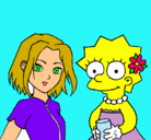 Dibujo Sakura y Lisa pintado por yriana