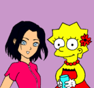 Dibujo Sakura y Lisa pintado por patopurepecha
