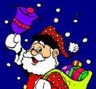 Dibujo Santa Claus y su campana pintado por madam