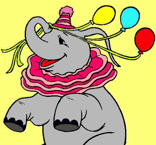 Elefante con 3 globos