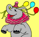 Dibujo Elefante con 3 globos pintado por elsa