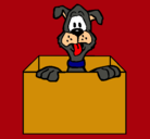 Dibujo Perro dentro de caja pintado por 2010