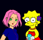 Dibujo Sakura y Lisa pintado por sergi