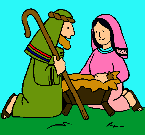 Dibujo Adoran al niño Jesús pintado por veneno