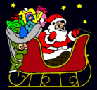 Dibujo Papa Noel en su trineo pintado por patopurepecha