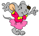 Dibujo Rata con vestido pintado por catax