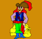 Dibujo Pirata con sacos de oro pintado por barbaroja