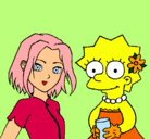 Dibujo Sakura y Lisa pintado por friiky-san