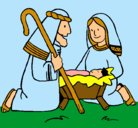 Dibujo Adoran al niño Jesús pintado por valentina100