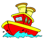 Dibujo Barco en el mar pintado por juam