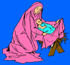 Dibujo Nacimiento del niño Jesús pintado por maikar