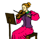 Dibujo Dama violinista pintado por violinista