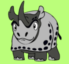 Dibujo Rinoceronte pintado por dino